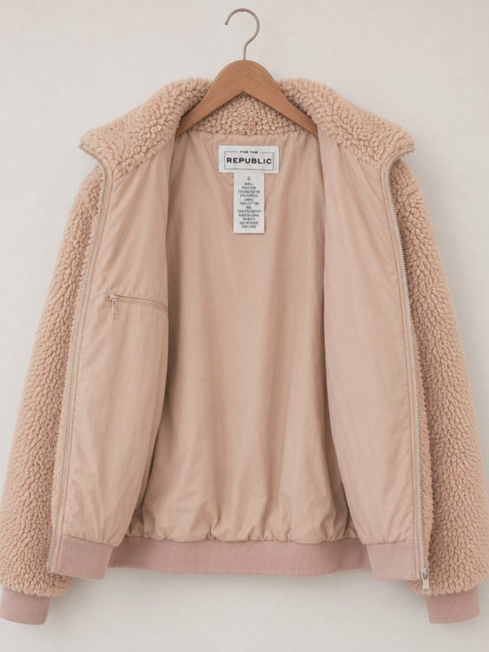 The Republic Teddy Jacket – Blush Pink - Size S - Picture 3 of 4